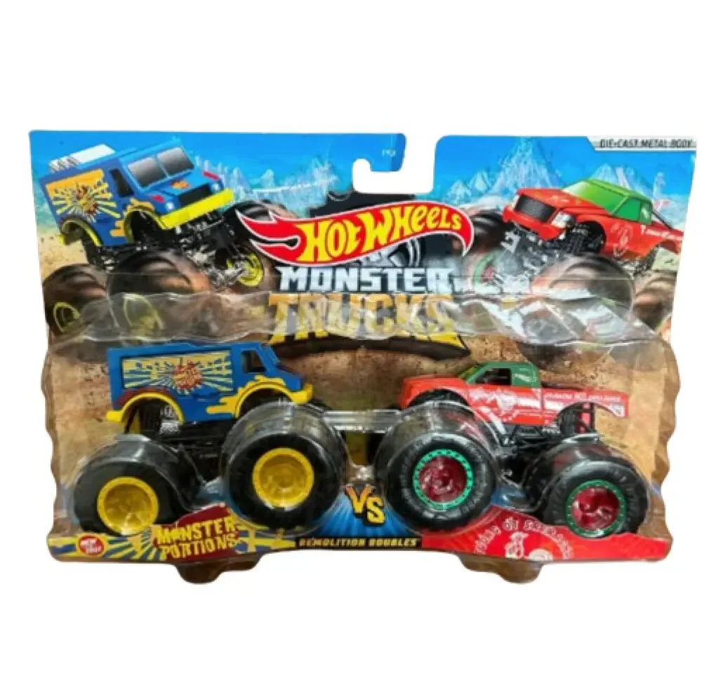 HOT WHEELS Monster Trucks Demolition Doubles Monster Portions Vs Sriracha 1:64